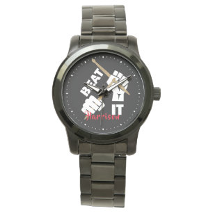 Drummer Funny Beat Musik Personalisiert Armbanduhr