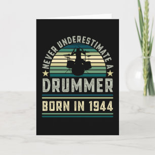 Drummer geboren 1944 80. Geburtstagsgeschenke Karte
