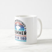 Drummer geboren 1960 60th Birthday Drumming Gift V Kaffeetasse (VorderseiteRechts)