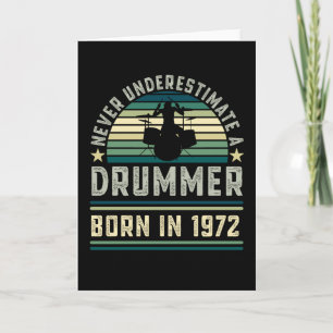 Drummer geboren 1972 50. Geburtstagsgeschenke Karte