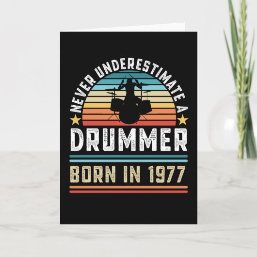 Drummer geboren 1977 50th Birthday Drumming Gift Karte (Vorderseite)