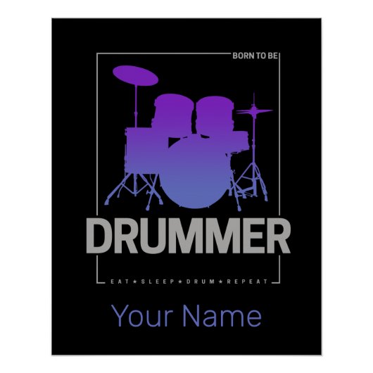 Drummer Geboren für Percussionist Band Mitglied zu Poster (Vorderseite)
