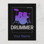 Drummer Geboren für Percussionist Band Mitglied zu Postkarte (Vorderseite)