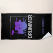 Drummer Geboren für Percussionist Band Mitglied zu Strandtuch (Vorderseite)