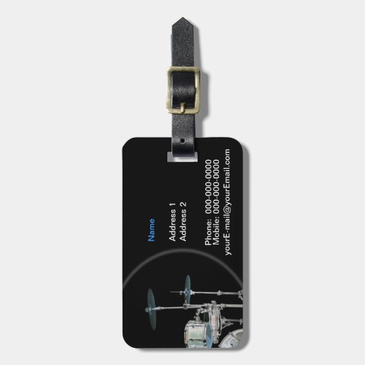 Drummer Gepäckmarke Gepäckanhänger (Vorderseite vertikal)