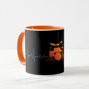 Drummer Gift Heartbeat Musikinstrument Trommeln Tasse