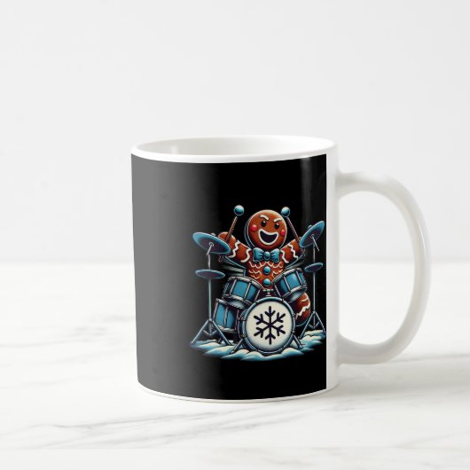 Drummer Gingerbrett Playing Drums Funny Christmas Kaffeetasse (Rechts)