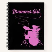 Drummer Girl Drum Kit Musiker Rock & Roll Musik Notizblock (Vorderseite)