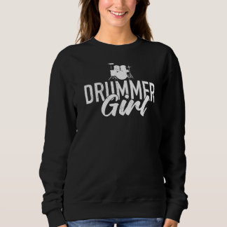 Drummer Girl Drum Set zum Drummen und Percussionie Sweatshirt