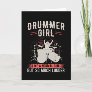 Drummer Girl   Drums Drummer Gift Karte
