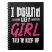 Drummer Girl Drumset Weiblicher Trommelmusiker Notizblock (Vorderseite)