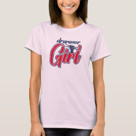 Drummer Girl Retro T-Shirt