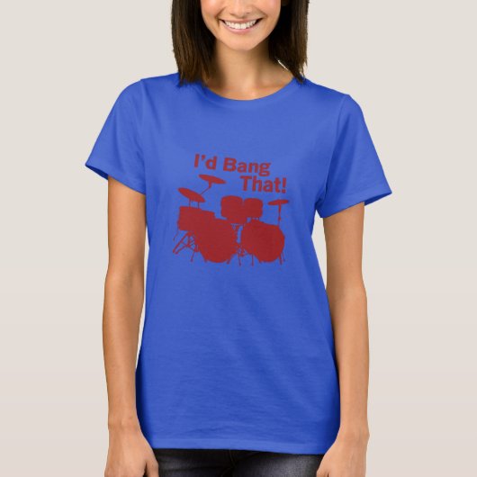 Drummer Girl Spaß T - Shirt (Vorderseite)