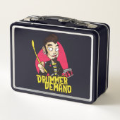 Drummer Guy with Drumsticks Design Metall Brotdose (Rückseite)