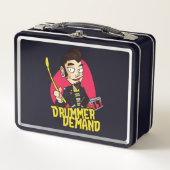 Drummer Guy with Drumsticks Design Metall Brotdose (Vorderseite)