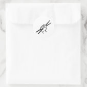 Drummer Hand Drummsticks Runder Aufkleber (Tasche)