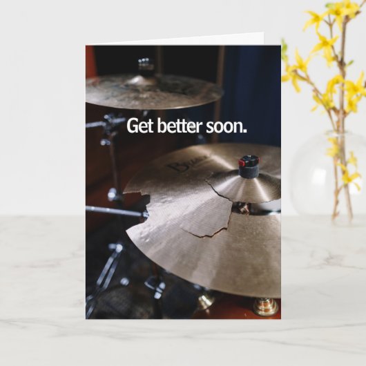 Drummer Hard Hitter Loud Percussion Get Well Soon Karte (Gelbe Blume)