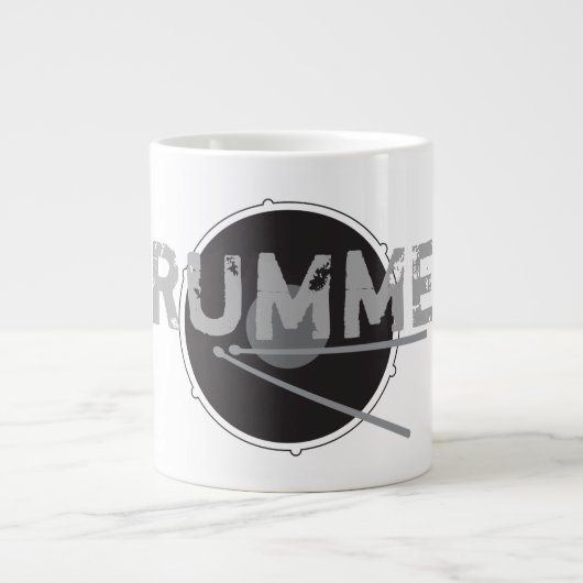 Drummer Hard Rock Minimal Music Lover Stilvoll Coo Jumbo-Tasse (Vorderseite)