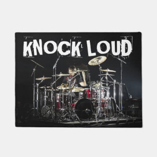 Drummer Heavy Metal Rock KNOCK LOUD Fun Geschenk Fußmatte