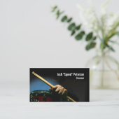 Drummer Holding Drumsticks Blue Business Card Visitenkarte (Stehend Vorderseite)
