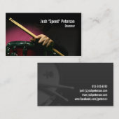 Drummer Holding Drumsticks Red Business Card Visitenkarte (Vorne/Hinten)