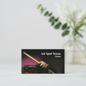 Drummer Holding Drumsticks Red Business Card Visitenkarte (Stehend Vorderseite)