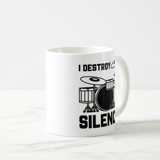 Drummer I zerstöre Stille Kaffeetasse (VorderseiteRechts)