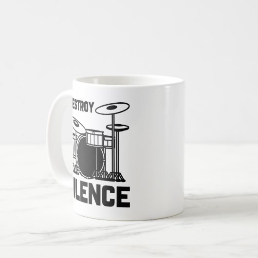 Drummer I zerstöre Stille Kaffeetasse (Vorderseite Links)