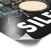 Drummer I zerstöre Stille Trommelfell Fotodruck (Ecke)