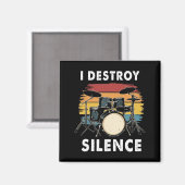 Drummer I zerstöre Stille Trommelfell Magnet (Vorderseite/Rückseite)