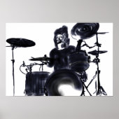 Drummer in Aktion - dunkel Poster (Vorne)