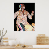 Drummer in Banjul, Gambia, Westafrika Poster (Küche)