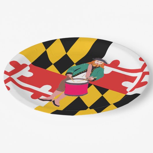 Drummer in Maryland Pappteller (Schrägansicht)