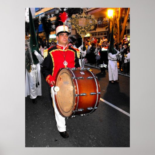 Drummer in Palm Sonntag Parade, Marbella Poster (Vorne)