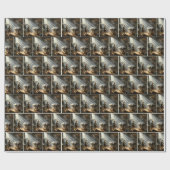 Drummer Junge mit dem Baby Jesus in Gefahr Geschenkpapier (Flach)