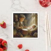 Drummer Junge spielt sein Trommelspiel für Jesus a Serviette (Beispiel)