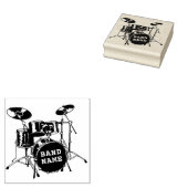 Drummer-Kit Personalisierter Band Name Holz Gummistempel (Stempel)