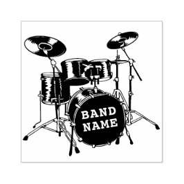 Drummer-Kit Personalisierter Band Name Holz Gummistempel