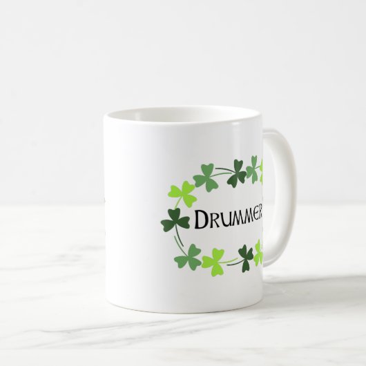 Drummer Kleeblatt Oval Kaffeetasse (VorderseiteRechts)