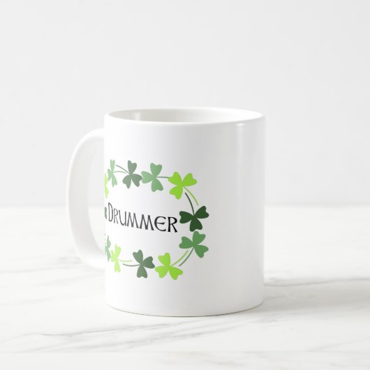 Drummer Kleeblatt Oval Kaffeetasse (Vorderseite Links)