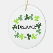 Drummer Kleeblatt Oval Keramik Ornament (Links)