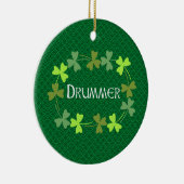 Drummer Kleeblatt Oval Keramik Ornament (Rechts)