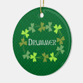 Drummer Kleeblatt Oval Keramik Ornament (Links)