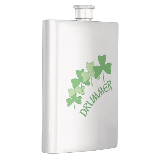 Drummer-Kleeblatts mit grüner Darstellung Flachmann (Rechts)