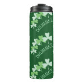 Drummer-Kleeblatts mit grüner Darstellung Thermosbecher (Vorderseite)