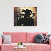 Drummer Leinwand 2, Copyright Karen J Williams (Insitu (Wohnzimmer))