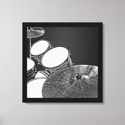 Drummer Leinwand Drum Kit mit Crash Square Art (Vorderseite)