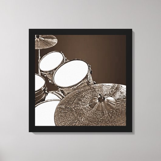 Drummer Leinwand Drum Kit mit Crash Square Art (Vorderseite)