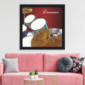 Drummer Leinwand Drum Kit mit Crash Square Art (Insitu (Wohnzimmer))