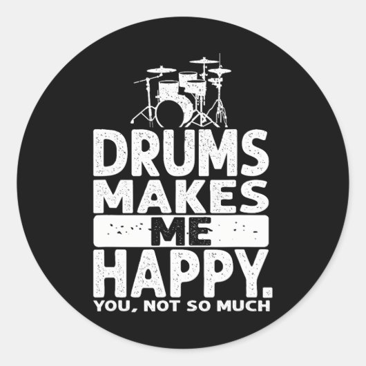 Drummer Men Drummer Musiker Lover Drum Kit Runder Aufkleber (Vorderseite)